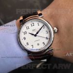 Perfect Replica IWC Da Vinci White Face Black Leather 40MM Watch